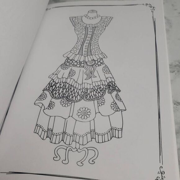 Dresses Advance Coloring Book - Picture 7 of 10